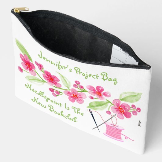 Met de hand geschilderde Kersenbloesem Borduurwerk Etui (Open)