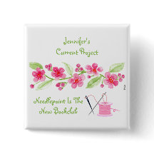 Met de hand geschilderde Kersenbloesem Needlepoint