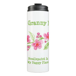 Met de hand geschilderde Kersenbloesem Oma Naaldwe Thermosbeker