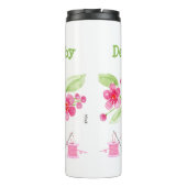 Met de hand geschilderde Kersenbloesem Oma Needlep Thermosbeker (Achterkant)