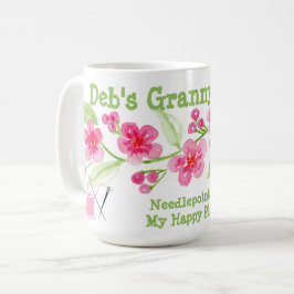 Met de hand geschilderde Kersenbloesems Oma Naaldw Koffiemok