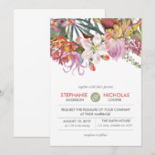 Met de hand geschilderde kleur exotische bloembrui kaart (Voorkant / Achterkant)