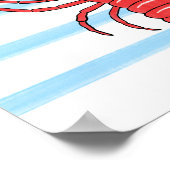 Met de hand geschilderde kust Mediterraanse kreeft Poster (Hoek)