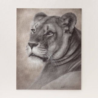 Met de hand geschilderde leeuwin dierenriem kunst legpuzzel