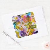 Met de hand geschilderde levendige abstracte kunst vierkante sticker (Envelop)