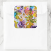 Met de hand geschilderde levendige abstracte kunst vierkante sticker (Tas)