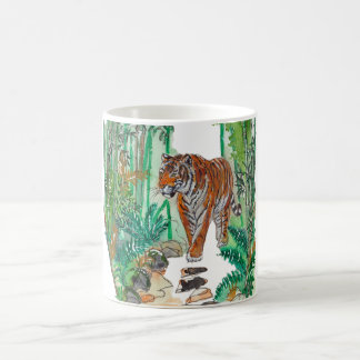 Met de hand geschilderde majestueuze tijger Jungle Koffiemok