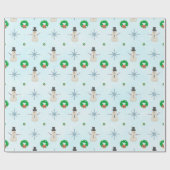 Met de hand geschilderde messensneeuwman in een wi cadeaupapier (Vlak)