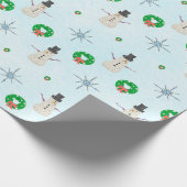 Met de hand geschilderde messensneeuwman in een wi cadeaupapier (Hoek)