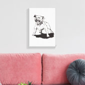 Met de hand geschilderde Pitbull door Mark Elsen Canvas Afdruk (Insitu (Woonkamer))