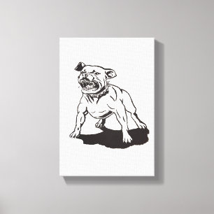 Met de hand geschilderde Pitbull door Mark Elsen Canvas Afdruk