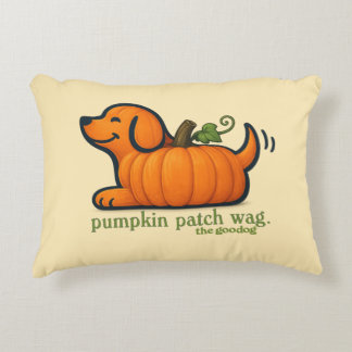 Met de hand geschilderde pompoenhond herfst accent kussen