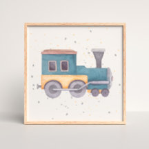 Met de hand geschilderde poster voor de babyjongen