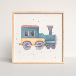 Met de hand geschilderde poster voor de babyjongen