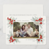 Met de hand geschilderde rode bessen Kerstvakantie Kaart (Voorkant / Achterkant)