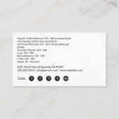 Met de hand geschilderde rode nagellak manicure klantenkaartje (Achterkant)