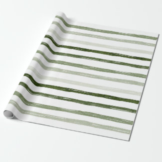 Met de hand geschilderde saliegroene watercolorstr cadeaupapier