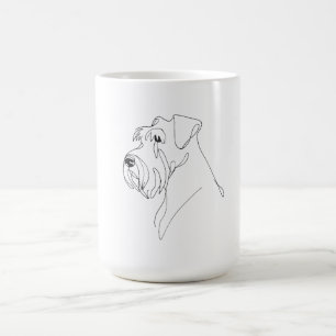 Met de hand geschilderde Schnauzer Minimalistische Koffiemok