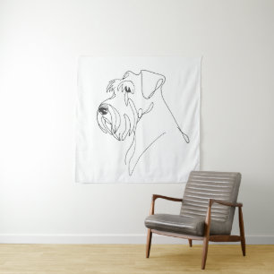 Met de hand geschilderde Schnauzer minimalistische Wandkleed