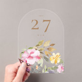 met de hand geschilderde Spring Floral 5 x 7 Tafel Acryl Uitnodigingen (Insitu (Draagbaar))