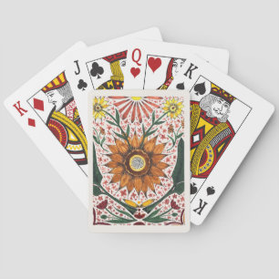 Met de hand geschilderde symmetrische zonnebloem b pokerkaarten