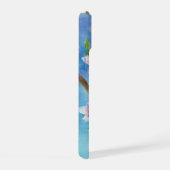 Met de hand geschilderde trendy waterverf kersenbl iPhone 15 case (Rechterkant)