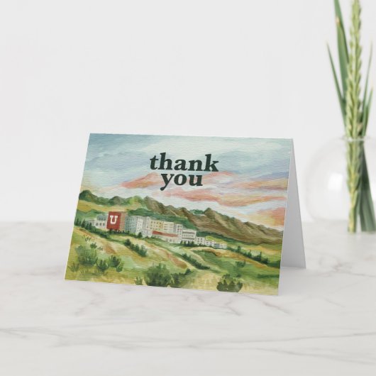 Met de hand geschilderde University of Utah Bedank Kaart (Voorkant)