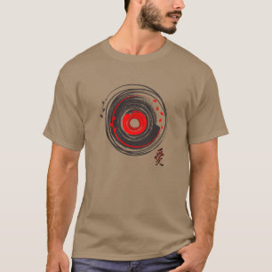 Met de hand geschilderde vinylplaat met het woord  t-shirt
