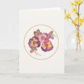 Met de hand geschilderde viooltjes — “Ik denk aan  Kaart (Gele Bloem)