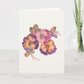 Met de hand geschilderde viooltjes wenskaart kaart (Voorkant)