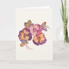 Met de hand geschilderde viooltjes wenskaart kaart