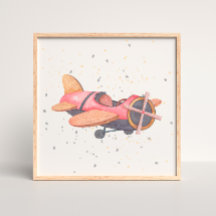 Met de hand geschilderde vliegtuigjongen babyslaap