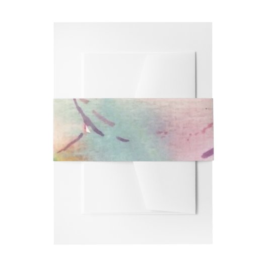 Met de hand geschilderde waterverf Belize hibiscus Uitnodigingen Wikkel (Voorkant Voorbeeld)