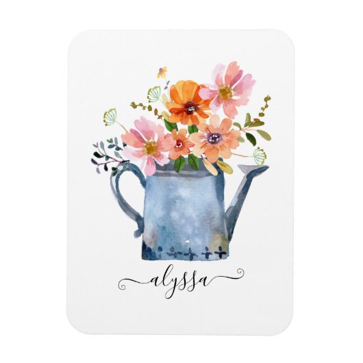 Met de hand geschilderde waterverf bloem magneet (Verticaal)