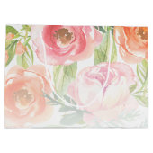 Met de hand geschilderde waterverf bloemen bruidsf large cadeautasje (Achterkant)