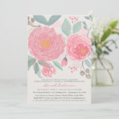 Met de hand geschilderde waterverf bruids- of baby kaart (Staand voorkant)