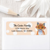 Met de hand geschilderde waterverf fox polka dot etiket (Insitu)