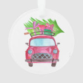 Met de hand geschilderde waterverf kerst auto ornament (achterkant)