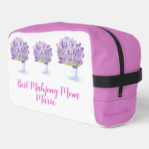Met de hand geschilderde waterverf lavendel bloemm toilettasje
