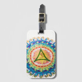 Met de hand geschilderde waterverf Om Mandala Bagagelabel (Voorkant (verticaal))