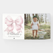 Met de hand geschilderde waterverf stoffige roze s spandoek (Horizontaal)