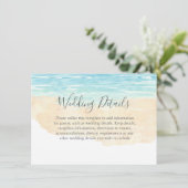 Met de hand geschilderde waterverf strand bruiloft kaart (Staand voorkant)