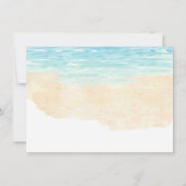 Met de hand geschilderde waterverf strand bruiloft kaart (Achterkant)
