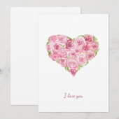 Met de hand geschilderde waterverfrozen hart Valen Feestdagenkaart (Voorkant / Achterkant)