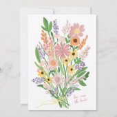 Met de hand geschilderde wilde bloemen Aangepaste  Kaart (Achterkant)