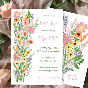 Met de hand geschilderde wilde bloemen Aangepaste Kaart