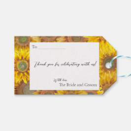 Met de hand geschilderde Zonnebloem Cadeautag Cadeaulabel