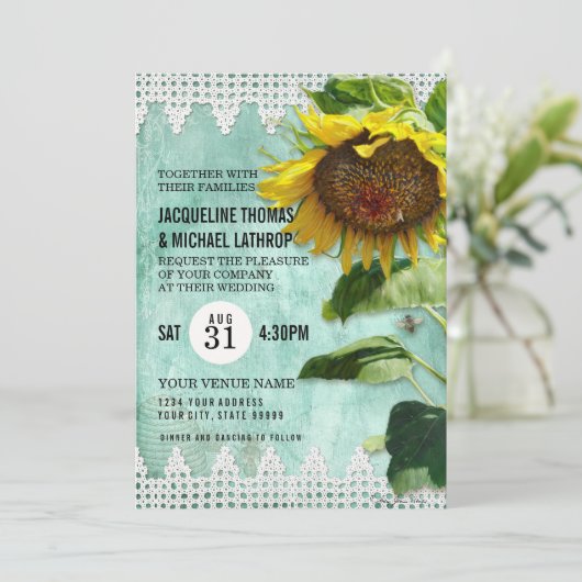 Met de hand geschilderde zonnebloem houten hek Bij Kaart (Staand voorkant)