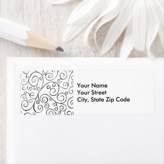 Met de hand-geschilderde Zwarte Krommen op het Wit Etiket (Insitu)