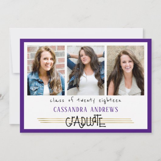 Met de hand geschreven Afstuderen | Bewerkbare Paa Kaart (Voorkant)